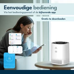 Vibrix PureFlow15 Luchtreiniger / Air Purifier – HEPA H13 + koolstoffilter – 100 m³/u – Voor kamers tot 15 m² – Ionisator – App-bediening – Zeer stil met slaapstand – Luchtkwaliteitindicator — thumbnail 8
