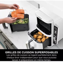 Ninja Double Stack Airfryer XXL - 9.5 Liter - Dubbele Gestapelde Lades - 6 Programma's - Inclusief Kookrekjes - Wit - SL400EUWH — thumbnail 8