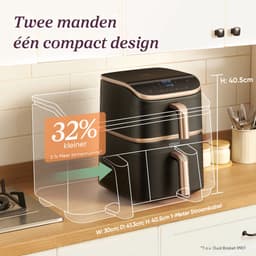 Cosori TurboTower Pro – Dubbele Airfryer XXL – 10.8L – Keramische Coating – 2 Manden Apart Instelbaar – 7 Programma’s — thumbnail 4