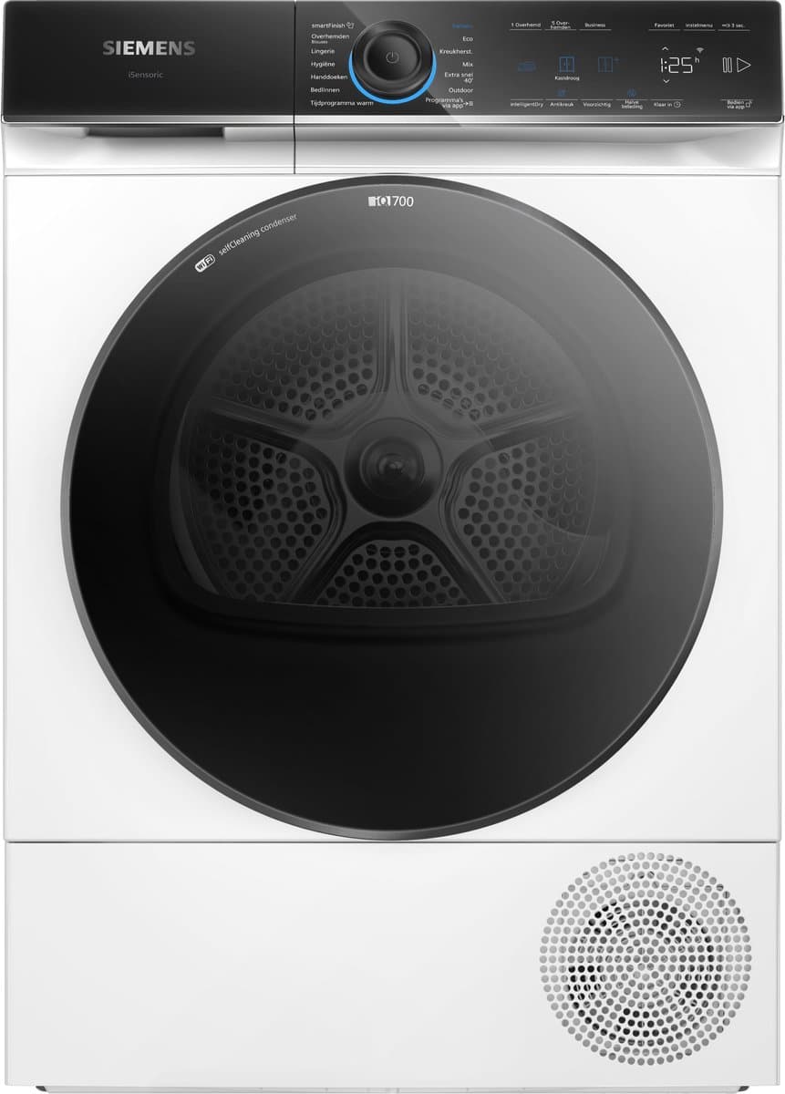 Siemens WQ46B6CSNL - iQ700 - Wasdroger - Warmtepompdroger - 9 kg - Wit - Zelfreinigende condensor blijvend energiezuinig - Zeer stil - Home connect - Energielabel B — afbeelding 1