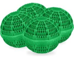 wasbal - set van 4 - voor wasmachine - tot 90°C - kunststof - groen