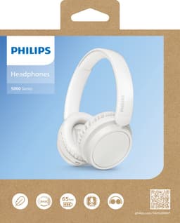 PHILIPS TAH5209WT lichtgewicht On Ear draadloze Bluetooth Headphones met Passive Noise Isolation - 65 uur afspeeltijd, natuurlijk geluid, heldere gesprekken, dynamische bass, 2 uur USB-laden - Wit — thumbnail 6