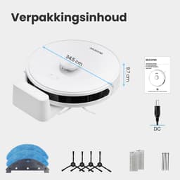 Auronic Robotstofzuiger - Met Dweilfunctie - WiFi en App - Laadstation - Huisdieren - Dweilrobot - Laser Navigatie - Wit — thumbnail 9