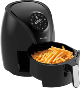 TurboTronic AF9D Digitale Airfryer - Heteluchtfriteuse - 3,5 Liter - Zwart/Zilver — thumbnail 3