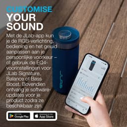 JLab Go Bluetooth Speaker Draadloos - Draagbare Muziekbox - 16 uur Batterijduur - 10 Watt - Bass Boost - IPX6 Waterproof - Multipairing - Instelbare Party Lights - App Equalizer - Blauw — thumbnail 6