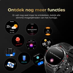 Golden Sound GPS Smartwatch Heren - 1.46'' AMOLED Display - GPS 5 satellieten - 5ATM Waterdicht - 200+ sportmodi - Belfunctie - Barometer - Stappenteller - Bloeddrukmeter - Hartslagmeter - 540 mAh - Dark Grey — thumbnail 9