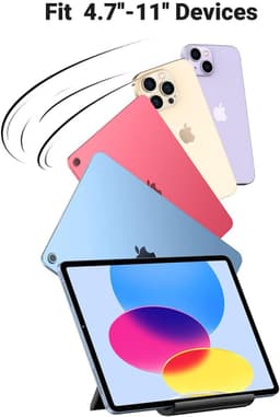 Gigicial Tabletstandaard - Verstelbare hoek - Geschikt voor tablets van 10 inch en kleiner - Antislip en krasbestendig - 1 stuk - Zwart — thumbnail 4