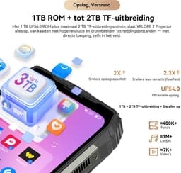Blackview XPLORE 2 Projector - Robuuste Smartphone - 5G - 48GB RAM - 1TB ROM - 20000mAh - 120W snel opladen - 6.73 inch QHD+ AMOLED-scherm - Nachtzicht - Android 15 - Robuuste Telefoon - NFC - GPS - Zwart — thumbnail 14