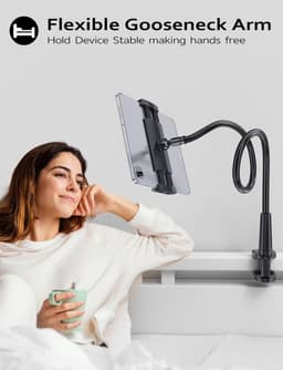 Daity 1 stuk - Tabletstandaard voor naast het bed - verstelbare flexibele arm - tabletklem - compatibel met iPad Air Mini - Galaxy Tabs- Kindle Fire- Switch of andere apparaten van 4,7-10,5 inch (75 cm) — thumbnail 3