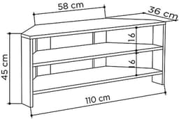 Moderne Hoek TV Kast voor Schermen tot 32 Inch – Compacte Laag Kast met Houten Bovenkant en IJzeren Poten – Perfect voor Kleine Woonkamers — thumbnail 4