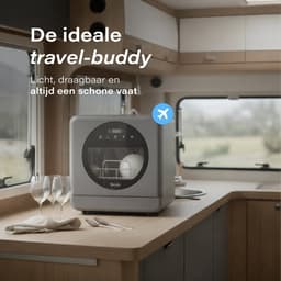 Skoov Mini Vaatwasser met waterreservoir - 3 couverts - 6 wasprogramma's - 45cm - Kleine smalle vrijstaande afwasmachine - Camping - Grijs — thumbnail 6