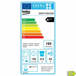 Dryer BEKO BM3T49240W 9 kg — thumbnail 9