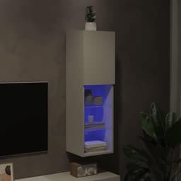 Zwevend TV Meubel met LED Verlichting 102cm Breed Wit - Wandkast en Dressoir — thumbnail 3