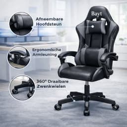 Bayt Gamestoel - Gaming Chair - Gamingstoel - Ergonomische Bureaustoel - Zwart - Verstelbaar — thumbnail 6