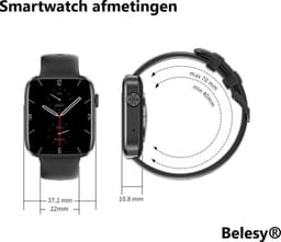 Belesy® DATURA - Smartwatch Heren – Smartwatch Dames - Horloge – Stappenteller – Calorieën - Hartslag – Sporten – Bel functie - Je eigen foto als wijzerplaat - Kleurenscherm - Full Touch – Goud – Milanees - Moederdag — thumbnail 3