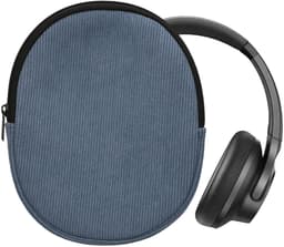 kwmobile headset case geschikt voor Anker Soundcore Q20i hoes - 22,5 x 17 cm - Koptelefoon cover met rits - Neopreen en ribfluweel - In vintage blauw — thumbnail 1