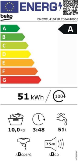 Beko Wasmachine 10kg BM3WFU41041B EnergySpin — thumbnail 2