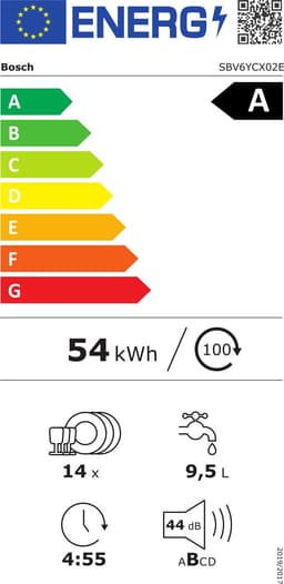 Bosch SBV6YCX02E - Vaatwasser - inbouwvaatwasser - Volledig integreerbaar - PerfectDry met zeolith: perfecte droogresultaten met een laag energieverbruik - Energielabel A - Besteklade - Extra Hoog model — thumbnail 3