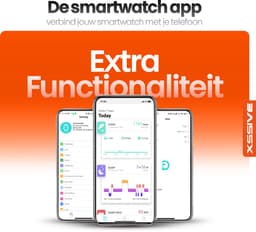 Xssive - Smartwatch - 47 mm - Titanium Zwart - AMOLED - IP68 Waterdicht - Smartwatch Heren - Oranje — thumbnail 2