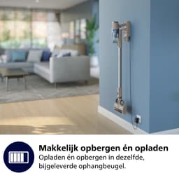 Philips Steelstofzuiger Draadloos XC2011/01 - Zuigmond met LED verlichting - Zonder Zak - Incl Handstofzuigerfunctie - Alle Vloertypen - Lichtgewicht — thumbnail 4