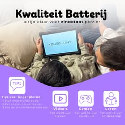 Bosstony Snelle Kids Tablet 10 inch - Ouderlijk Toezicht - 6000mAh Batterij - Android 13 - Incl Beschermpakket - Kindertablet vanaf 3 jaar - Tablet Kinderen — thumbnail 4