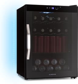 Klarstein Drankkoeler Coachella 60 - 60 liter drankkoeler met wifi, glazen deur, ledverlichting, 3-18 °C, 3 metalen schappen, gebalanceerd licht, energie-efficiëntieklasse E, zwart - Drankkoelkast Drankenkoelkast - Touch - RVS — thumbnail 1