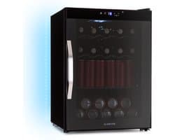 Klarstein Drankkoeler Coachella 60 - 60 liter drankkoeler met wifi, glazen deur, ledverlichting, 3-18 °C, 3 metalen schappen, gebalanceerd licht, energie-efficiëntieklasse E, zwart - Drankkoelkast Drankenkoelkast - Touch - RVS
