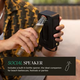 House of Marley Roots Solar bluetooth speaker - Draadloze compacte speaker - Ingebouwde Flesopener - Solar Powerbank - Waterproof - 19 uur Batterijduur - Gemaakt van Duurzame Materialen - Zwart — thumbnail 7