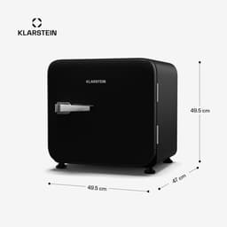 Klarstein Audrey Evo 43L minikoelkast - retro design, stil (40 dB), compressor, verstelbare pootjes, omkeerbare deur, kleine koelkast voor slaapkamers en kantoren, zwart — thumbnail 4