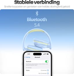 Xssive WKH02 Koptelefoon Kinderen - Bluetooth 5.4 - Kinder Koptelefoon Draadloos, Microfoon & Volumebegrenzing - Vanaf 2 jaar - Verstelbaar - Blauw — thumbnail 6