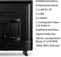 MEDION P14351 (MD 29233) 108 cm (43 inch) Full HD TV (Smart TV, HDR, Netflix, Prime Video, PVR, Bluetooth, Receiver met drie tuners) — thumbnail 4