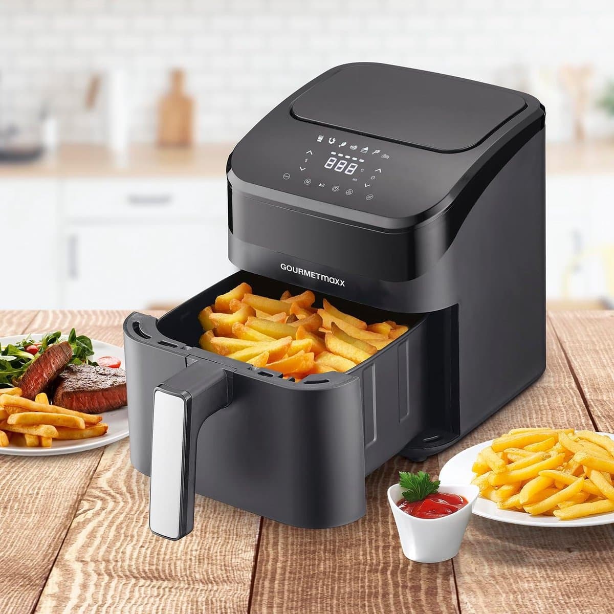 Digitale Airfryer - Hete Lucht Oven - Gezond Frituren - Snelle Bereiding - 4 Liter - Zwart — afbeelding 1