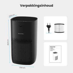 Auronic Luchtreiniger Fresh Pro met HEPA 13 Filter, Ionisator en Koolstoffilter - Ruimtes tot 65m² - CADR-waarde van 300m³/u - Air Purifier - Zwart — thumbnail 8