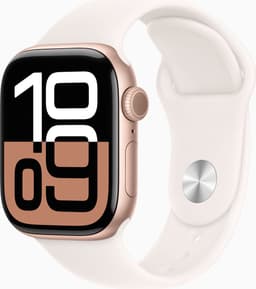 Apple Watch Series 10 - Wifi - 46mm - Rose Goudkleurig Aluminium Case met Light Blush Sportbandje - M/L — thumbnail 2