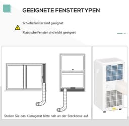 3-in-1 Mobiele airco - 7000 BTU - Draagbare airconditioner - 3-in-1 koelen, ventilator en luchtontvochtiger - voor 10-26 m² - met afstandsbediening en 24-uurs timer - 2 snelheidsniveaus - wit — thumbnail 3