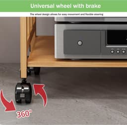AV Standaard - Hifi Meubel - Entertainment Opbergen - Verrijdbaar Met Wielen - 60x38 cm - Bruin — thumbnail 6
