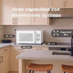 Combimagnetron - Keukenapparaat - Snel Koken - Met Grill Functie - 25 Liter - Wit — thumbnail 6