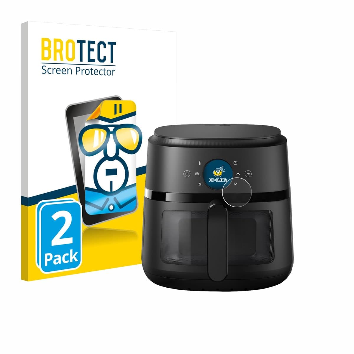 BROTECT - Screenprotector voor Philips Airfryer 2000 Gen 2 6,2L - Folie Beschermfolie transparant 2 Stuks — afbeelding 1