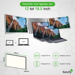 Portable Monitor 2x 16 inch Full HD - OneCable - Tri Screen Laptop Scherm Uitbreider - Extra Scherm Laptop - Draagbare Monitor - Plug & Play - Solvify — thumbnail 9
