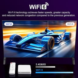 Smart TV Box - Mediabox Android - Streaming Content - Wifi 6 Connectiviteit - 9x9x2 cm - Zwart — thumbnail 7