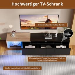 Uittrekbare TV-kast met LED-verlichting en 3 Lades voor Woonkamer - Modern Design — thumbnail 2