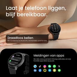 Maoo Ventura 2 - GPS Smartwatch Dames - AMOLED - Siliconen, Leren en Sportbandje - Stappenteller - Hartslagmeter - Slaapmonitor - Belfunctie - AOD - Multisport - Geschikt voor Android en iOS - Zwart — thumbnail 10