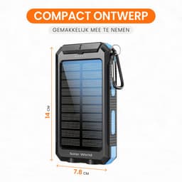 powerbank met zonnepaneel - geschikt voor iphone -geschikt voor samsung- zonneenergie - 10000mah - powerbanks -noodpakket- solar - — thumbnail 3