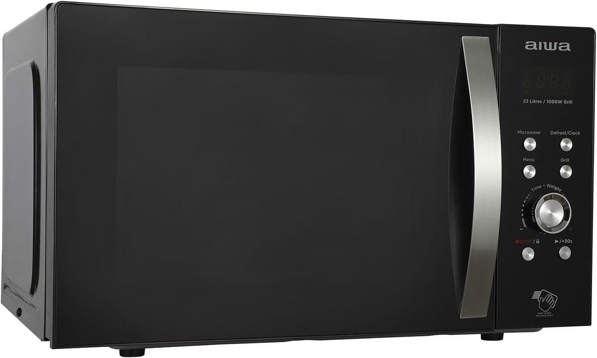 Magnetron met Grillfunctie 23 Liter 800W met 8 Automatische Programma's en Elektronische Bediening Zwart — afbeelding 1