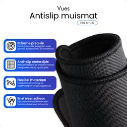 Vues Muismat - Anti Slip - 300 x 250 mm - Zwart — thumbnail 2
