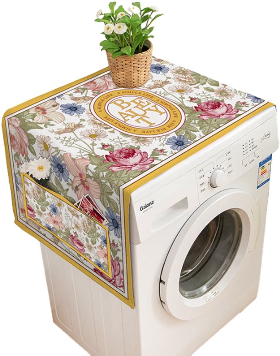 Mmgoqqt Wasmachine En Droger Dop - Waterdichte Katoen-Linnen Doek - 60X140 Cm - Met Opbergzak - Universeel Voor Koelkast Wasmachine-Mexicaans Talavera — afbeelding 1