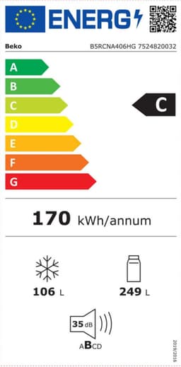 Beko B5RCNA406HG Vrijstaand 355 l Grijs — thumbnail 2