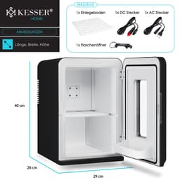 KESSER® K-MKS-2076 - Mini-koelkast - 15 Liter - AC DC 220-240V en 12V - Verwarmingsfunctie - Zwart — thumbnail 13