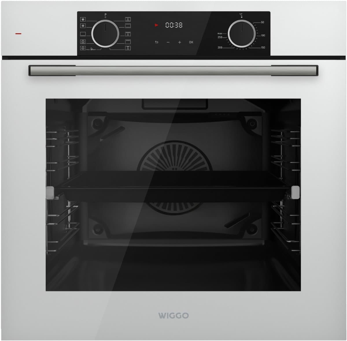 Wiggo WO-BFA610(W) - Inbouw heteluchtoven - 73L - Airfryer functie - Hetelucht - Soft Close deur - Telescooprails - Energieklasse A - Wit - 5 jaar garantie — afbeelding 1