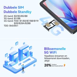 KINGRID Tablet - W90 Tablet - 24GB RAM - 256GB - 4G Dubbele Simkaart - WiFi 6 - 11 inch - 8000mAh- Android 15 -Octa Core - NETFLIX - Grijs — thumbnail 5